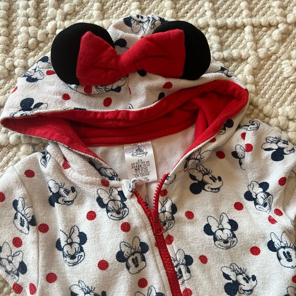 Disney Minnie Mouse romper with ears terry cloth size 5/6 - Picture 2 of 6